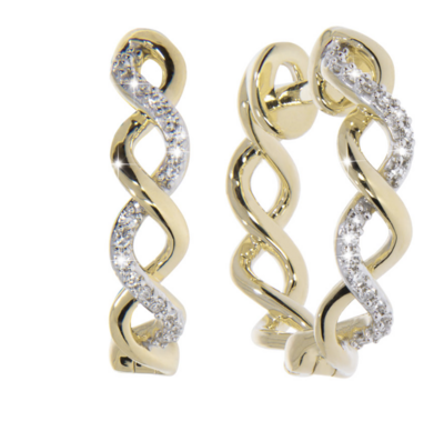 INEZ diamond earrings, made of 14 ct. yellow gold and 0,10 ct. TW/SI diamonds