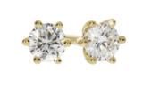 GRACE diamond earrings, made of 14 ct. yellow gold and 2 x 0,10 ct, TW/SI, brilliant cut diamonds