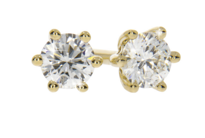 GRACE diamond earrings, made of 14 ct. yellow gold and 2 x 0,10 ct, TW/SI, brilliant cut diamonds