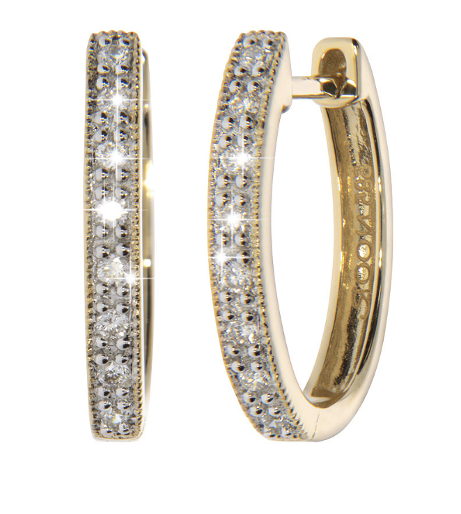 MARILYN diamond earrings, made of 14 ct. yellow gold and 0,10 ct. W/SI diamonds
