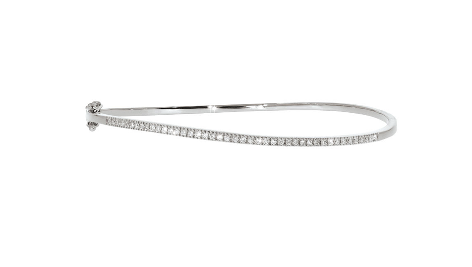 SUBLIME diamond bracelet, made of 14 ct. white gold and 0,35 ct. TW/SI diamonds. 19 cm