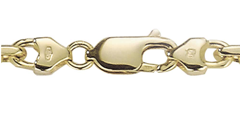 ANCHOR bracelet, made of 14 ct. yellow gold 4,3 mm. 18 cm.