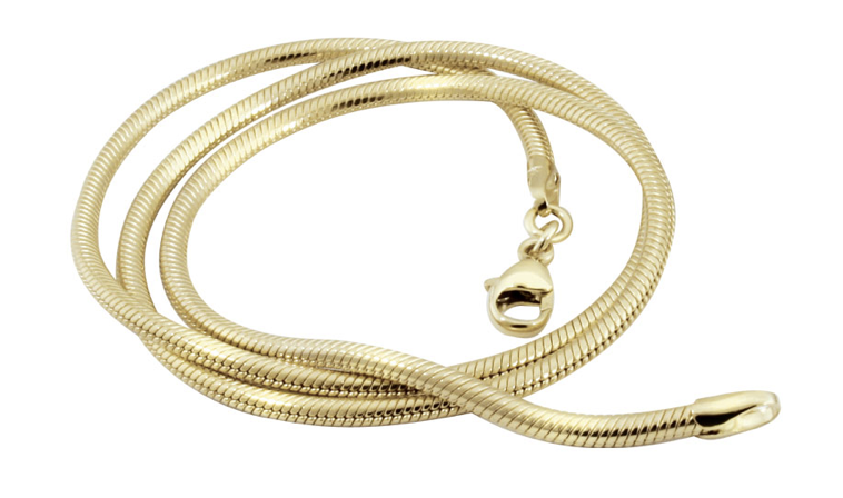 SNAKE necklace, made of 14 ct. yellow gold 2,0 mm. 40 cm.​