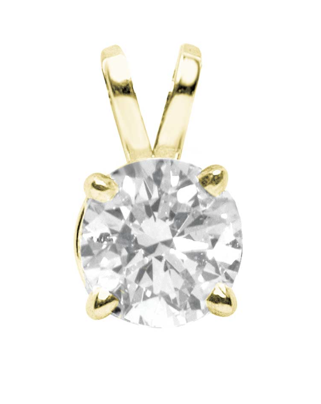 JOY diamond pendant, made of 14 ct. yellow gold and custom sized TW/SI diamond