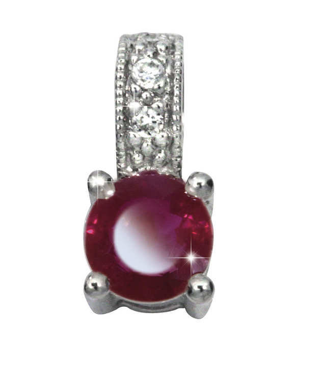 POLAR ruby pendant, made of 14 ct. white gold, 0,02 TW/SI diamonds and 4 mm ruby 4mm.