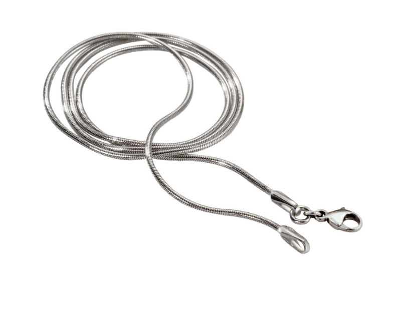 SNAKE necklace, made of 14 ct. white gold 1,0 mm. 50 cm.​