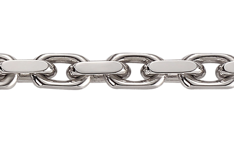 ANCHOR bracelet, made of 14 ct. white gold 10,0 mm. 21 cm.