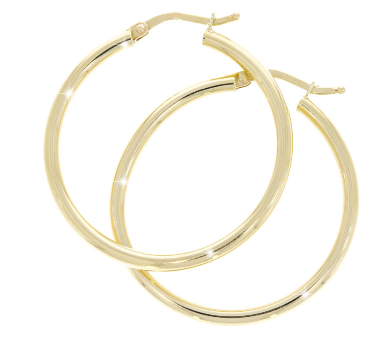 SAGA earrings, made of 14 ct. yellow gold. D. 30 mm.