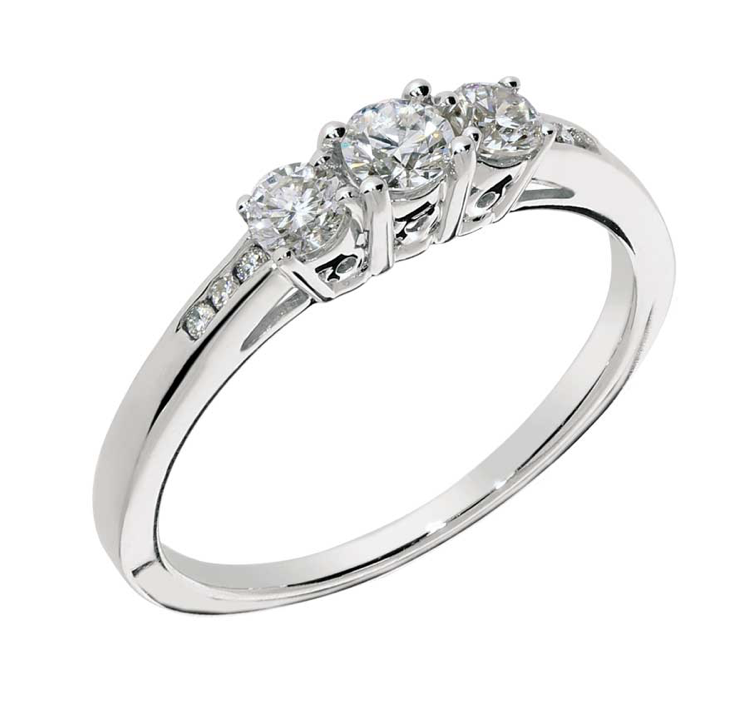 ANGELICA diamond ring, made of 14 ct. white gold and 0,50 ct. TW/SI diamonds