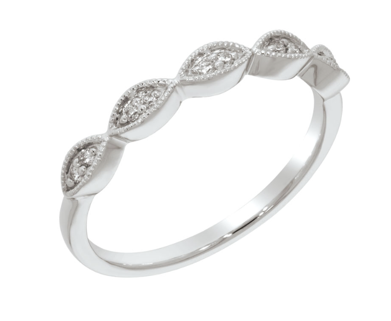 CLAUDIA diamond ring, made of 14 ct. white gold and 0,08 ct. TW/SI diamonds