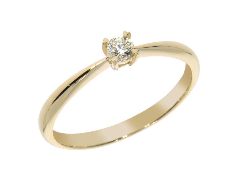 ENJOY diamond ring, made of 14 ct. yellow gold and 0,10 ct. TW/SI diamond