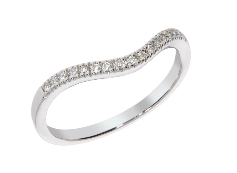 DONNA diamond ring, made of 14 ct. white gold, and 0,12 ct. W/SI diamonds
