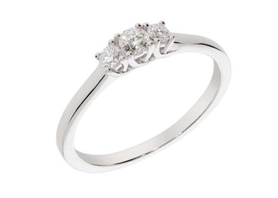 LIV diamond ring, made of 14 ct. white gold and 0,25 ct, TW/SI diamonds