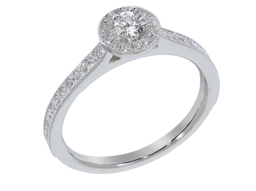 LYRA diamond ring, made of 14 ct. white gold and 0,50 ct. TW/SI diamonds