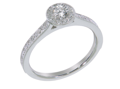 STARDUST diamond ring, made of 14 ct. white gold and 0,30 ct. TW/SI diamonds