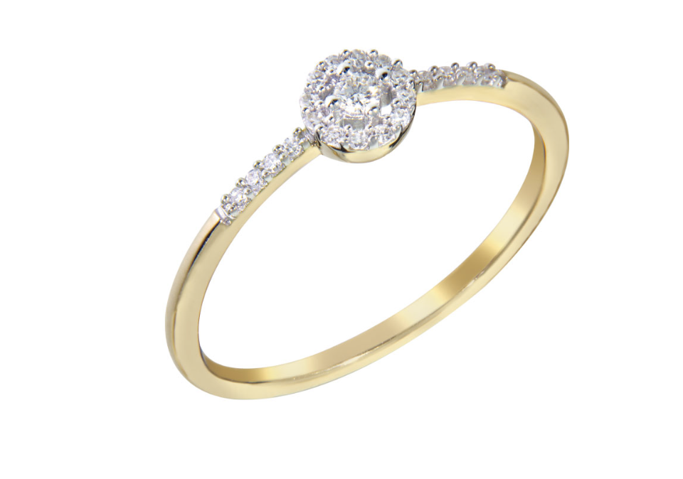 MARIA diamond ring, made of 14 ct. yellow gold and 0,10 ct. TW/SI diamonds