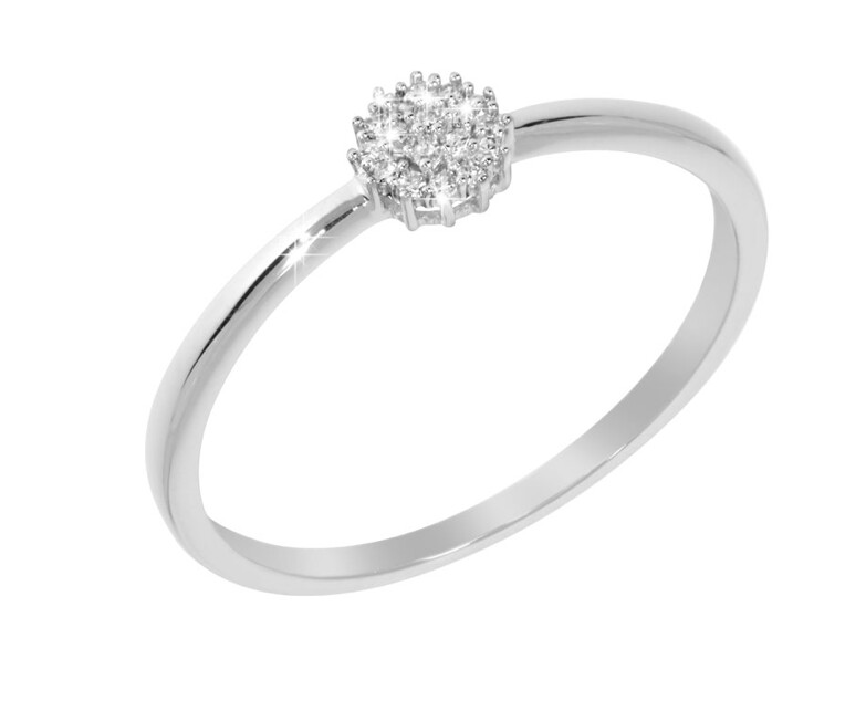 SUNNY diamond ring, made of 14 ct. white gold and 0,05 ct. TW/SI diamonds