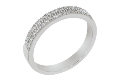 TRIBECA diamond ring, made of 14 ct. white gold and 0,24 ct. W/SI diamonds