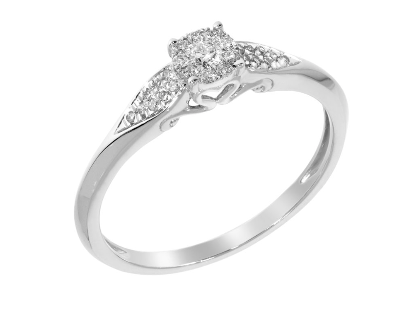 VIVIANNE diamond ring, made of 14 ct. white gold and 0,15 ct. TW/SI diamonds