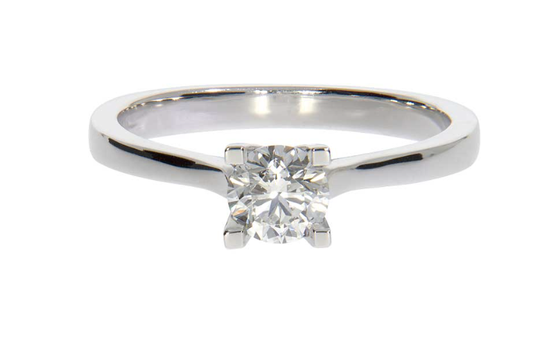 VEGA diamond ring, made of 14 ct. white gold and custom sized TW/SI diamond.