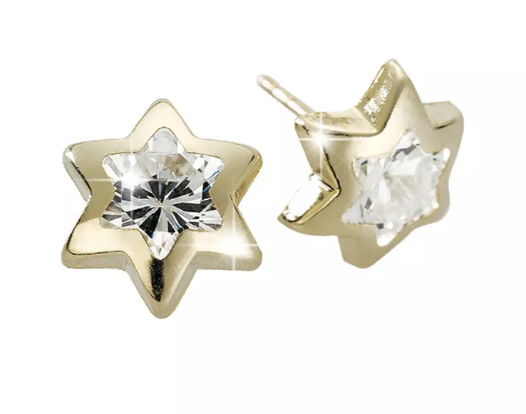 STELLA earrings, made of 14 ct. white gold and cubic zirconia. 2,3 mm.