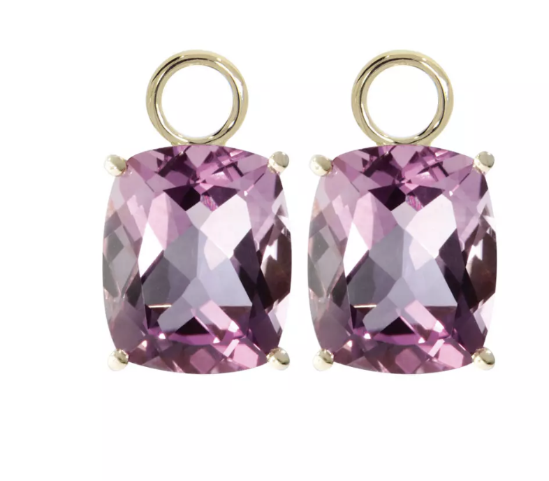 CHARLENE pendant for earrings, made of 14 ct. yellow gold and amethyst