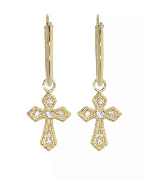 HOPE earrings, made of 14 ct. yellow gold and cubic zirconia