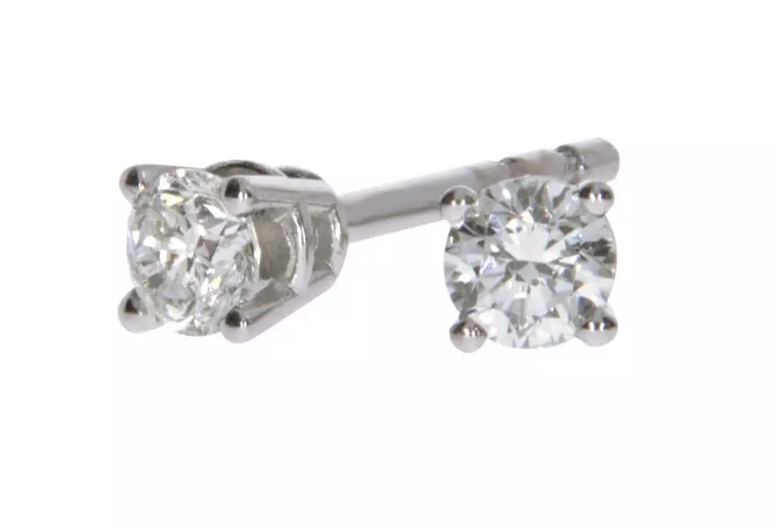 JOY diamond earrings, made of 14 ct. white gold and custom sized TW/SI diamonds
