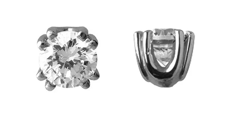 LOTUS diamond earrings, made of 14 ct. white gold and custom sized TW/SI diamonds
