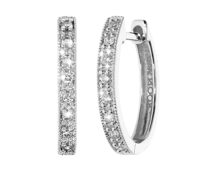 MARILYN diamond earrings, made of 14 ct. white gold and 0,10 ct. W/SI diamonds​
