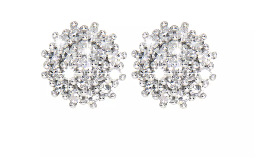 SUNNY diamond earrings, made of 14 ct. white gold and 0,13 ct. TW/SI diamonds​