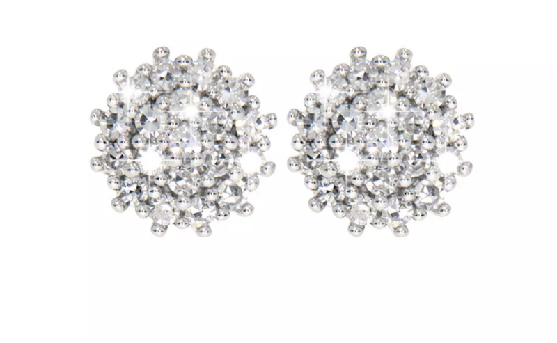SUNNY diamond earrings, made of 14 ct. white gold and 0,13 ct. TW/SI diamonds​