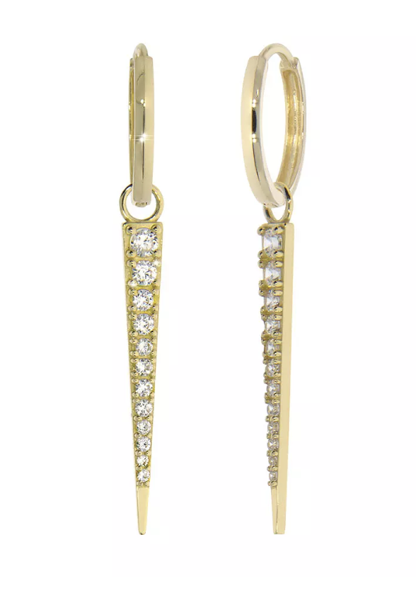 SPIRIT earrings, made of 14 ct. yellow gold and cubic zirconia