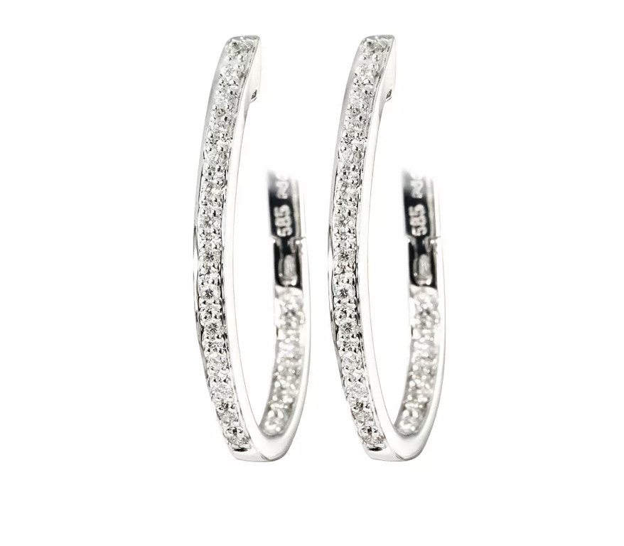 WENCHE diamond earrings, made of 14 ct. white gold and 0,23 ct. W/SI diamonds