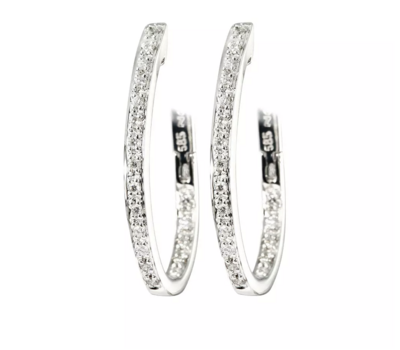 WENCHE diamond earrings, made of 14 ct. white gold and 0,23 ct. W/SI diamonds