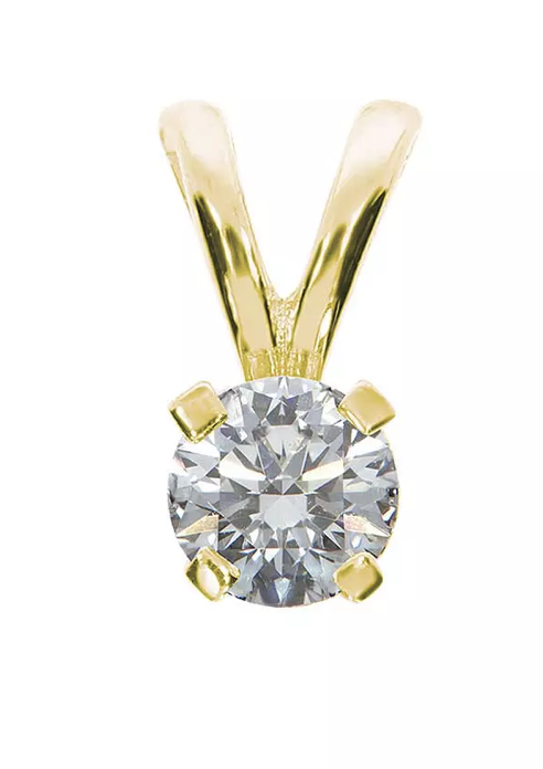 ENJOY diamond pendant, made of 14 ct. yellow gold and 0,10 ct. TW/SI diamond