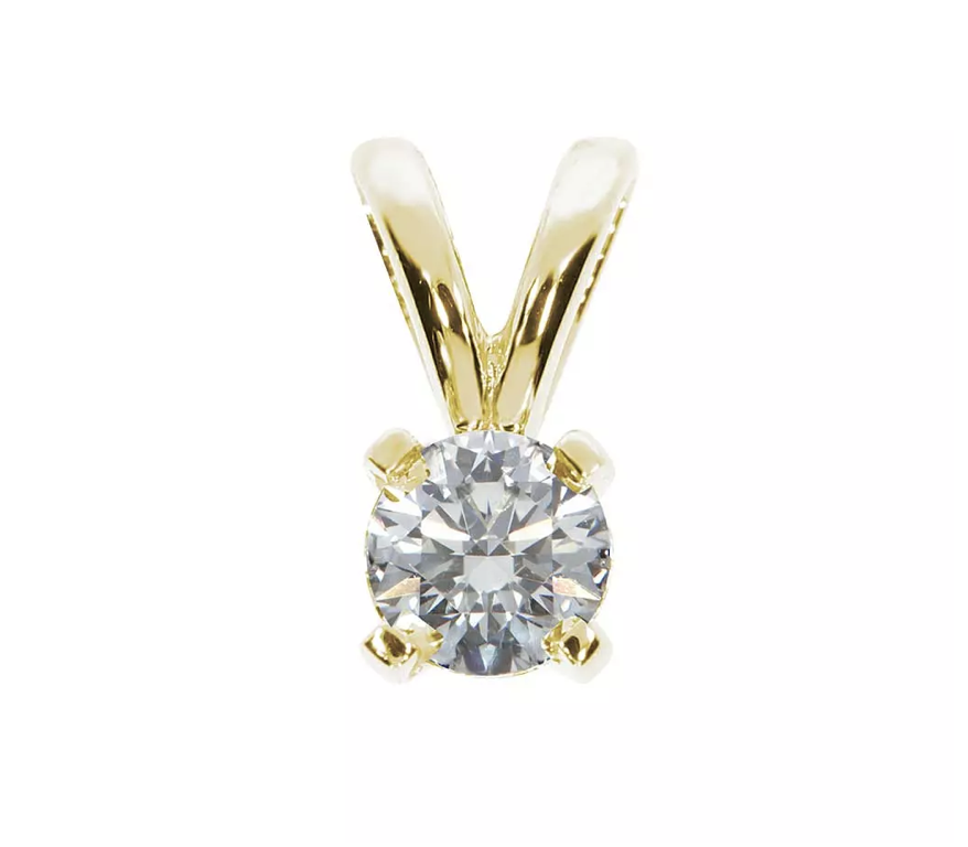 ENJOY diamond pendant, made of 14 ct. yellow gold and 0,15 ct. TW/SI diamond