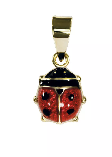 LADYBUG pendant, made of 14 ct, yellow gold and enamel
