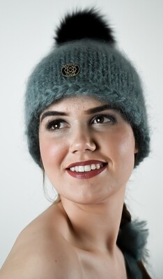 MARIT lue / beanie sea green, exclusive collection.