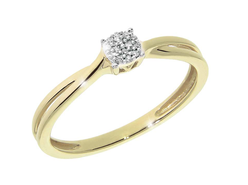 ALYSSA diamond ring made of 14 ct. yellow gold and 0,03 ct. TW/SI diamonds