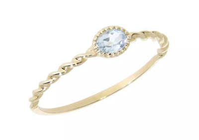 AQUA ring, made of 14 ct. yellow gold and sky blue topaz