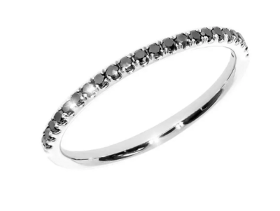 FORTUNA diamond ring, made of 14 ct. white gold and 0,21 ct. black diamonds