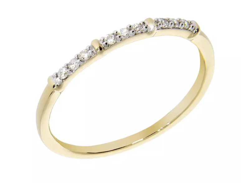 ELLIE diamond ring, made of 14 ct. yellow gold, and 0,08 ct. TW/SI diamonds