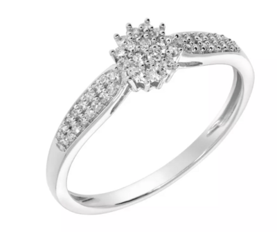 LUCINDA diamond ring, made of 14 ct. white gold and 0,20 ct. TW/SI diamonds