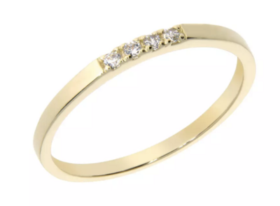 JANE ring, made of 14 ct. yellow gold and cubic Zirconia