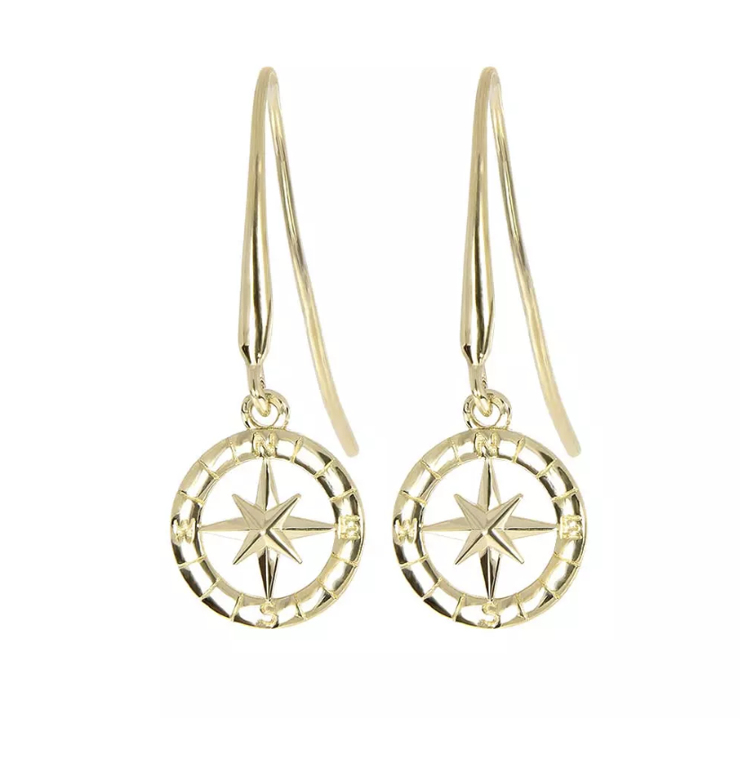 ASTRA earrings, made of 14 ct. yellow gold. 21 x 7,5 mm