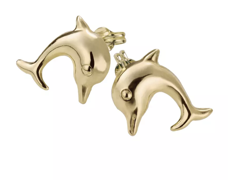DOLPHIN earrings, made of 14 ct. yellow gold