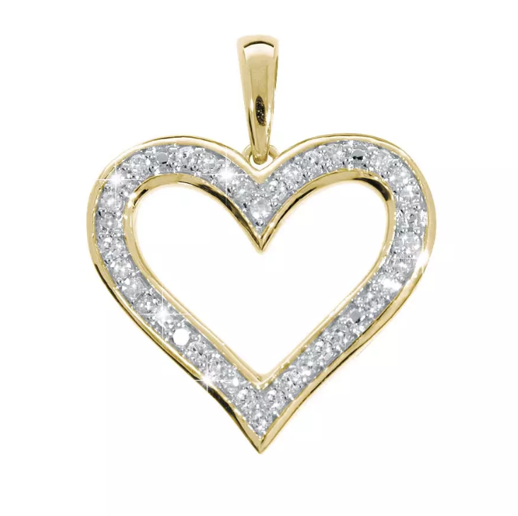 CUPID diamond pendant, made of 14 ct. yellow gold and 0,10 ct. TW/SI diamonds