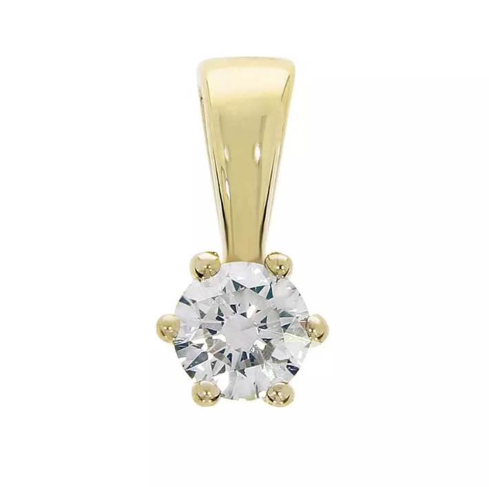 GRACE diamond pendant, made of 14 ct. yellow gold and 0,15 ct. TW/SI diamond