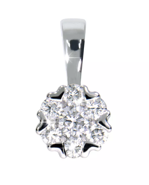 FLORA diamond pendant, made of 14 ct. white gold and 0,11 ct. TW/SI diamonds